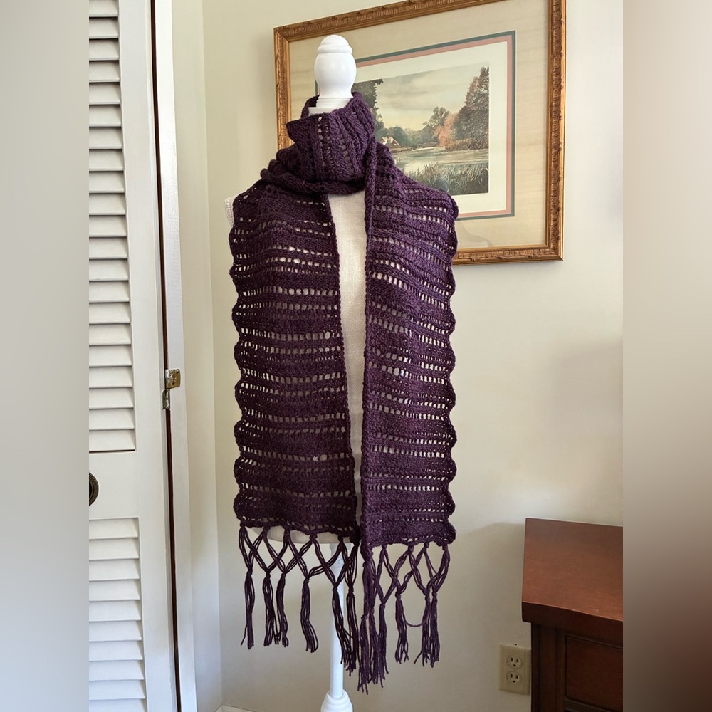 Hand knit Andean Wool classic scarf